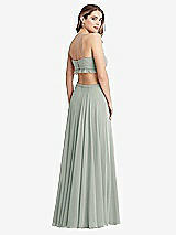 Rear View Thumbnail - Willow Green Ruffled Chiffon Cutout Maxi Dress - Jessie