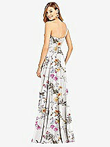 Rear View Thumbnail - Butterfly Botanica Ivory One-Shoulder Draped Chiffon Maxi Dress - Dani