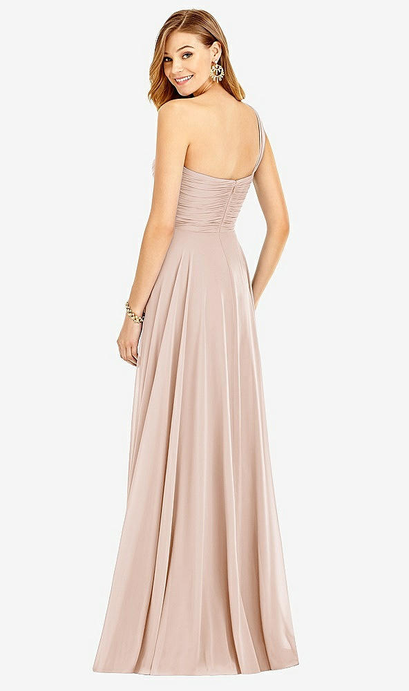 Back View - Cameo One-Shoulder Draped Chiffon Maxi Dress - Dani