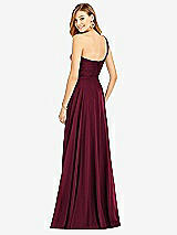 Rear View Thumbnail - Cabernet One-Shoulder Draped Chiffon Maxi Dress - Dani