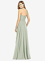 Rear View Thumbnail - Celadon One-Shoulder Draped Chiffon Maxi Dress - Dani