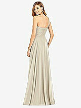 Rear View Thumbnail - Champagne One-Shoulder Draped Chiffon Maxi Dress - Dani