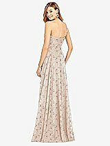 Rear View Thumbnail - Coquette Floral Print One-Shoulder Draped Chiffon Maxi Dress - Dani