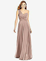 Front View Thumbnail - Neu Nude One-Shoulder Draped Chiffon Maxi Dress - Dani