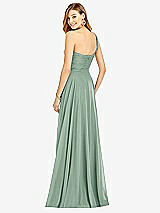 Rear View Thumbnail - Seagrass One-Shoulder Draped Chiffon Maxi Dress - Dani