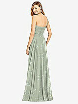 Rear View Thumbnail - Vintage Primrose Sage One-Shoulder Draped Chiffon Maxi Dress - Dani