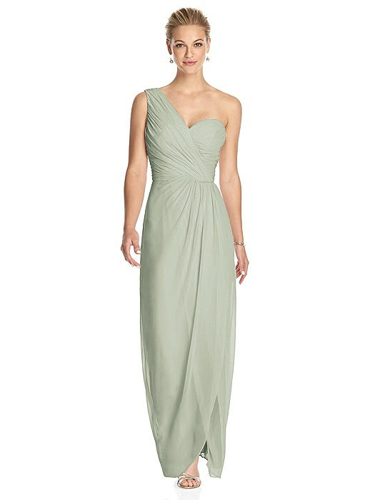 One-Shoulder Draped Maxi Dress with Front Slit - Aeryn