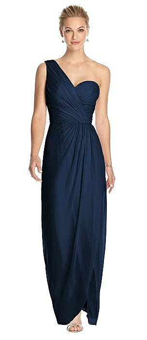 One-Shoulder Draped Maxi Dress with Front Slit - Aeryn