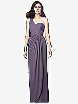 Alt View 1 Thumbnail - Lavender One-Shoulder Draped Maxi Dress with Front Slit - Aeryn