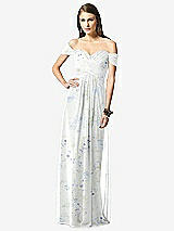 Front View Thumbnail - Bleu Garden Off-the-Shoulder Ruched Chiffon Maxi Dress - Alessia