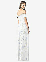 Rear View Thumbnail - Bleu Garden Off-the-Shoulder Ruched Chiffon Maxi Dress - Alessia