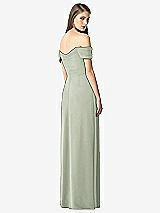 Rear View Thumbnail - Celadon Off-the-Shoulder Ruched Chiffon Maxi Dress - Alessia