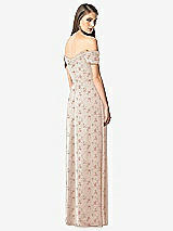 Rear View Thumbnail - Coquette Floral Print Off-the-Shoulder Ruched Chiffon Maxi Dress - Alessia