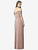 Rear View Thumbnail - Neu Nude Off-the-Shoulder Ruched Chiffon Maxi Dress - Alessia