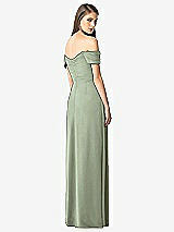 Rear View Thumbnail - Sage Off-the-Shoulder Ruched Chiffon Maxi Dress - Alessia