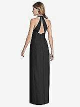 Front View Thumbnail - Black V-Neck Halter Chiffon Maxi Dress - Taryn