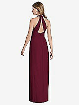 Front View Thumbnail - Cabernet V-Neck Halter Chiffon Maxi Dress - Taryn