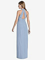 Front View Thumbnail - Cloudy V-Neck Halter Chiffon Maxi Dress - Taryn