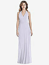 Rear View Thumbnail - Silver Dove V-Neck Halter Chiffon Maxi Dress - Taryn