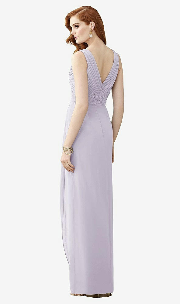 Back View - Moondance Sleeveless Draped Faux Wrap Maxi Dress - Dahlia