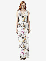 Front View Thumbnail - Butterfly Botanica Ivory Sleeveless Draped Faux Wrap Maxi Dress - Dahlia