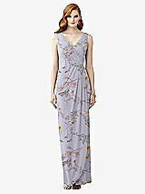 Front View Thumbnail - Butterfly Botanica Silver Dove Sleeveless Draped Faux Wrap Maxi Dress - Dahlia