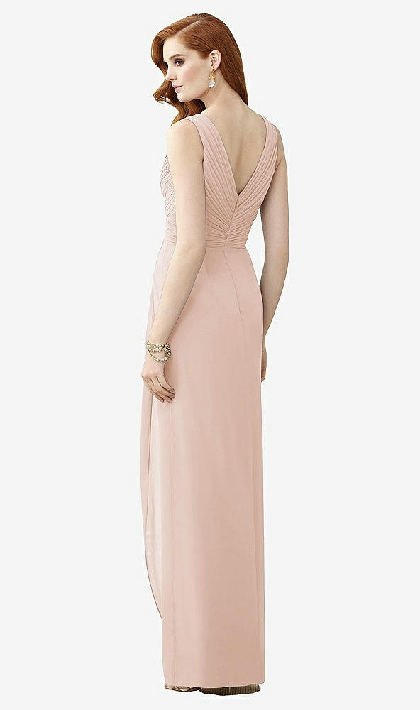 Back View - Cameo Sleeveless Draped Faux Wrap Maxi Dress - Dahlia