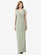 Front View Thumbnail - Celadon Sleeveless Draped Faux Wrap Maxi Dress - Dahlia