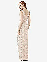 Rear View Thumbnail - Coquette Floral Print Sleeveless Draped Faux Wrap Maxi Dress - Dahlia