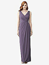 Front View Thumbnail - Lavender Sleeveless Draped Faux Wrap Maxi Dress - Dahlia