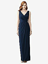 Front View Thumbnail - Midnight Navy Sleeveless Draped Faux Wrap Maxi Dress - Dahlia