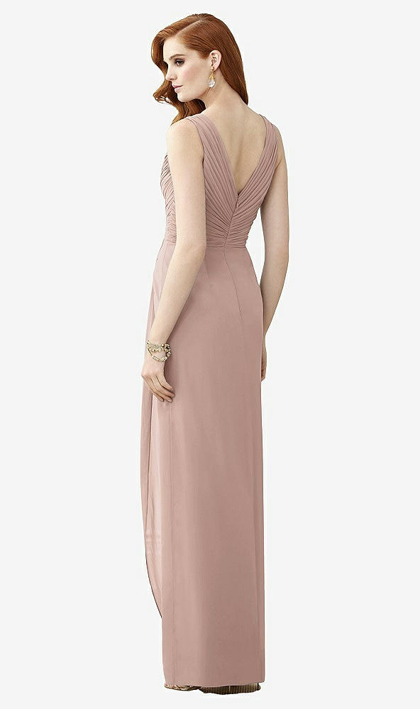 Back View - Neu Nude Sleeveless Draped Faux Wrap Maxi Dress - Dahlia