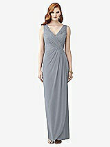 Front View Thumbnail - Platinum Sleeveless Draped Faux Wrap Maxi Dress - Dahlia