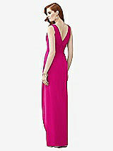 Rear View Thumbnail - Think Pink Sleeveless Draped Faux Wrap Maxi Dress - Dahlia