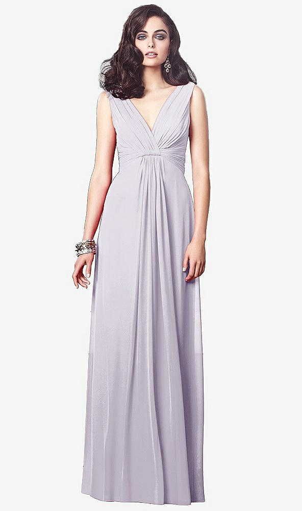 Front View - Moondance Draped V-Neck Shirred Chiffon Maxi Dress