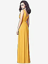 Rear View Thumbnail - NYC Yellow Draped V-Neck Shirred Chiffon Maxi Dress