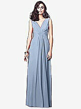 Front View Thumbnail - Cloudy Draped V-Neck Shirred Chiffon Maxi Dress