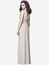 Rear View Thumbnail - Oyster Draped V-Neck Shirred Chiffon Maxi Dress