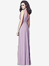 Rear View Thumbnail - Pale Purple Draped V-Neck Shirred Chiffon Maxi Dress