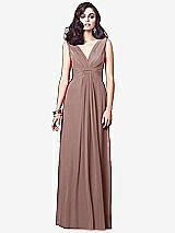 Front View Thumbnail - Sienna Draped V-Neck Shirred Chiffon Maxi Dress