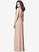 Rear View Thumbnail - Toasted Sugar Draped V-Neck Shirred Chiffon Maxi Dress