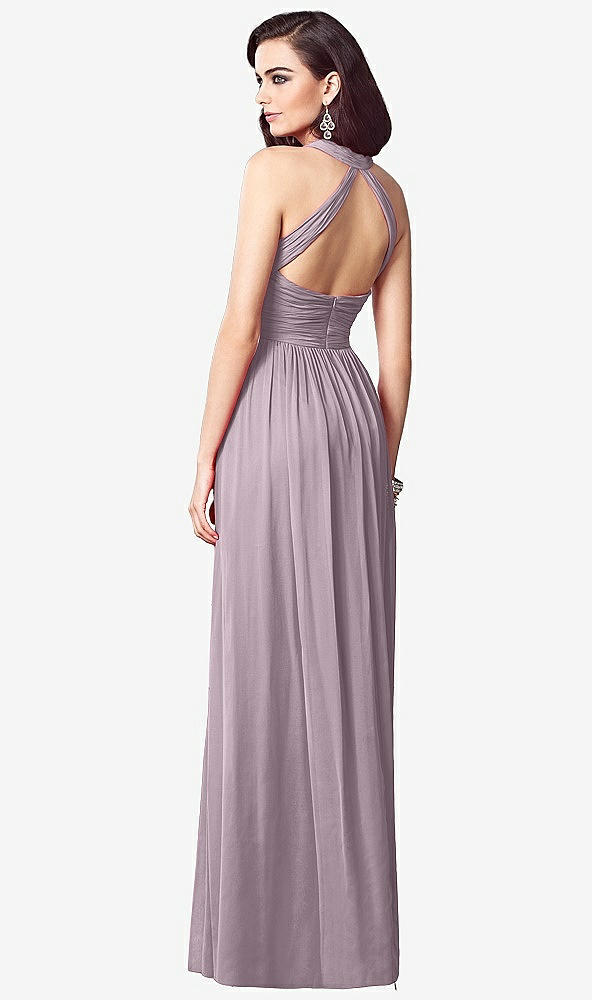 Back View - Lilac Dusk Ruched Halter Open-Back Maxi Dress - Jada