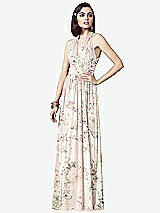 Front View Thumbnail - Blush Garden Ruched Halter Open-Back Maxi Dress - Jada