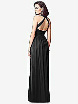 Rear View Thumbnail - Black Ruched Halter Open-Back Maxi Dress - Jada