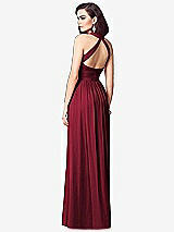 Rear View Thumbnail - Burgundy Ruched Halter Open-Back Maxi Dress - Jada