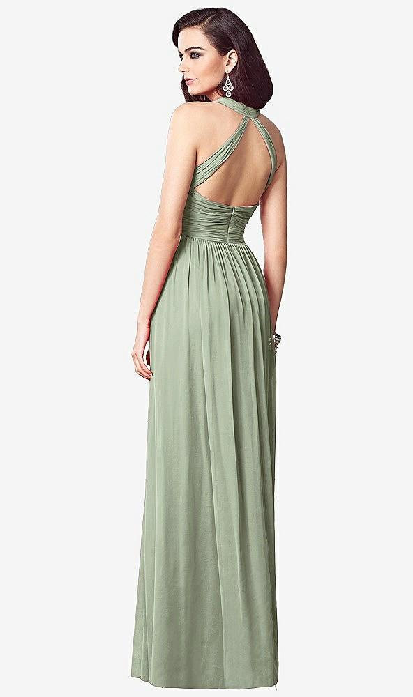 Back View - Sage Ruched Halter Open-Back Maxi Dress - Jada