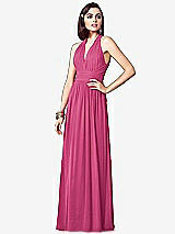 Front View Thumbnail - Tea Rose Ruched Halter Open-Back Maxi Dress - Jada