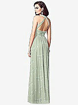 Rear View Thumbnail - Vintage Primrose Sage Ruched Halter Open-Back Maxi Dress - Jada