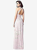 Rear View Thumbnail - Watercolor Print Ruched Halter Open-Back Maxi Dress - Jada