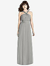 Front View Thumbnail - Chelsea Gray Twist Halter Chiffon Maxi Dress - James